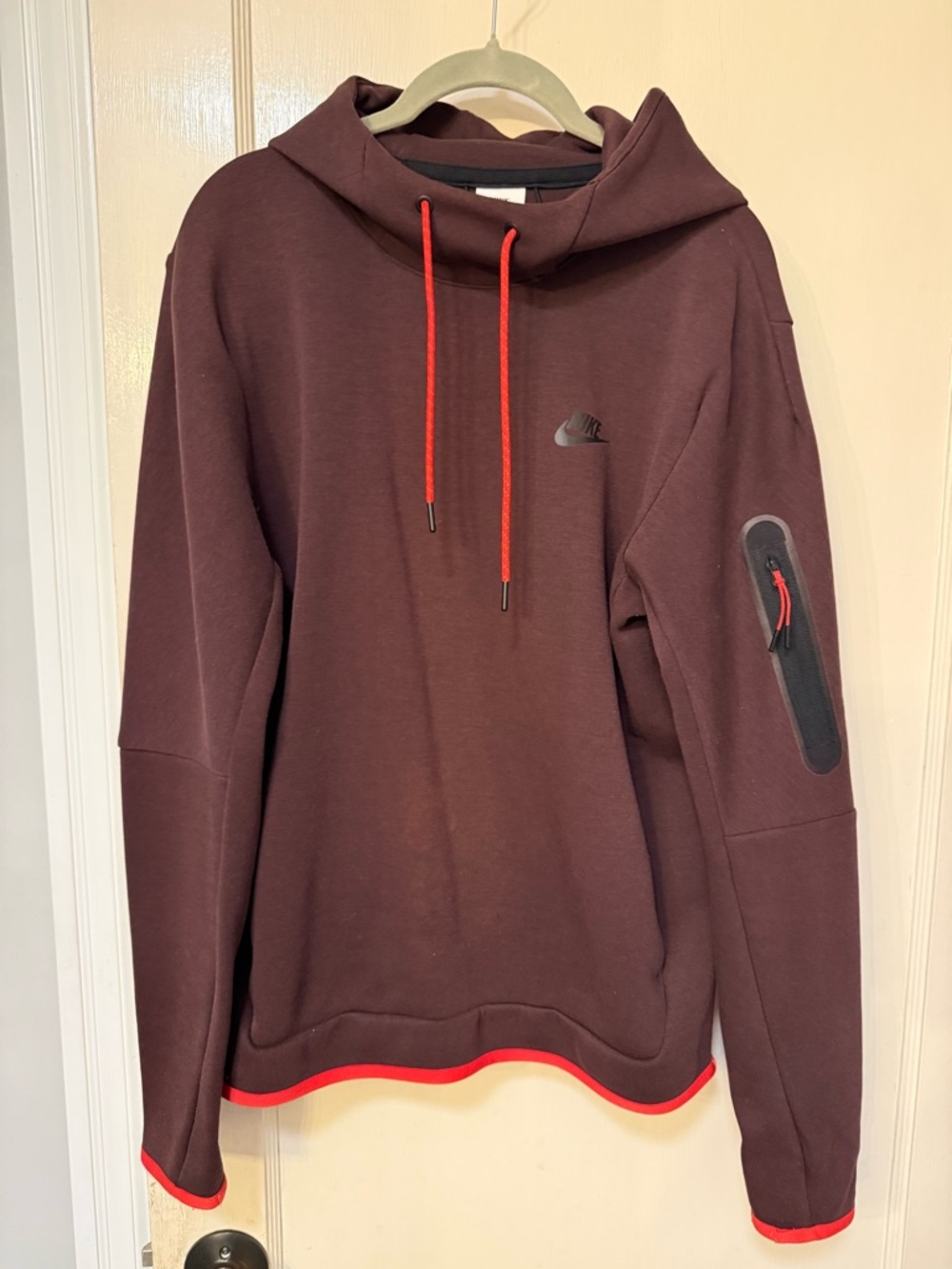 Nike Maroon Hoodie with Red Accents